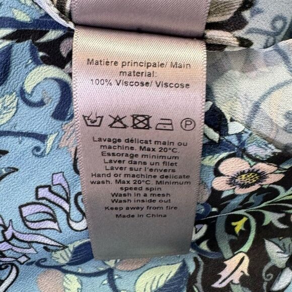 NEW Zadig & Voltaire Refla Dress Bohemian Patch Blue Size Medium - Picture 11 of 13